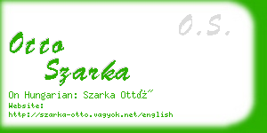 otto szarka business card